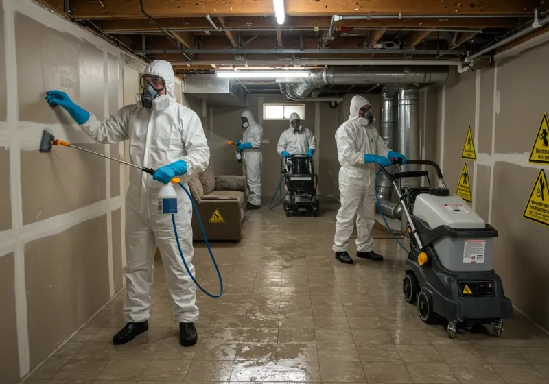 Basement Moisture Removal and Structural Drying process in Stark County, ND